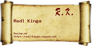 Redl Kinga névjegykártya